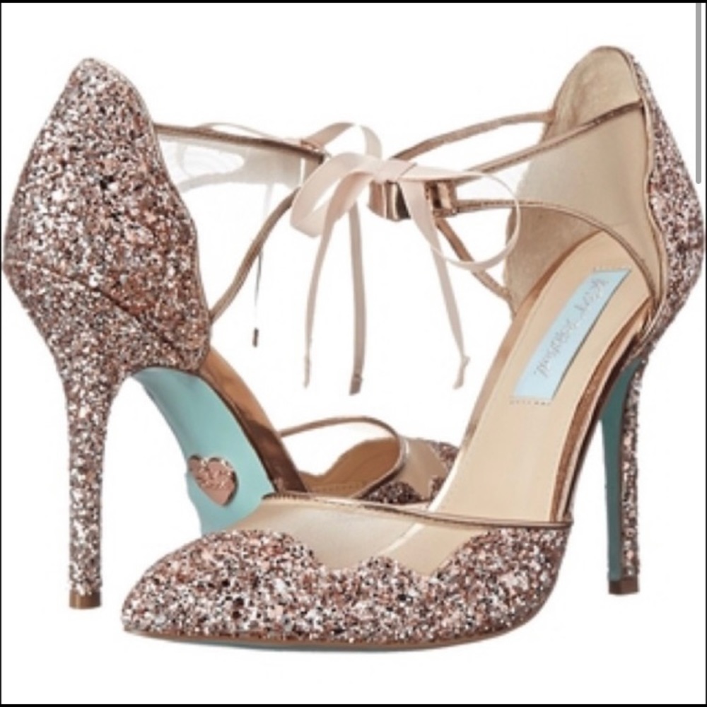 Betsey Johnson Blush Sparkly Heels